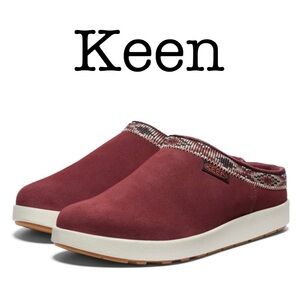 New Keen Ella Burgundy Suede Mules Size 7.5